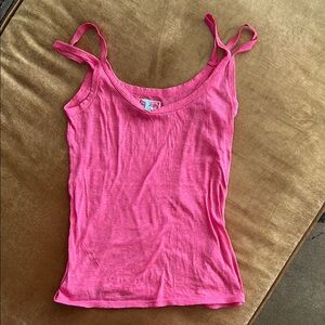 Finest soft cotton Tank top Designer Beverly Hills Color 2 tone fuchsia melange